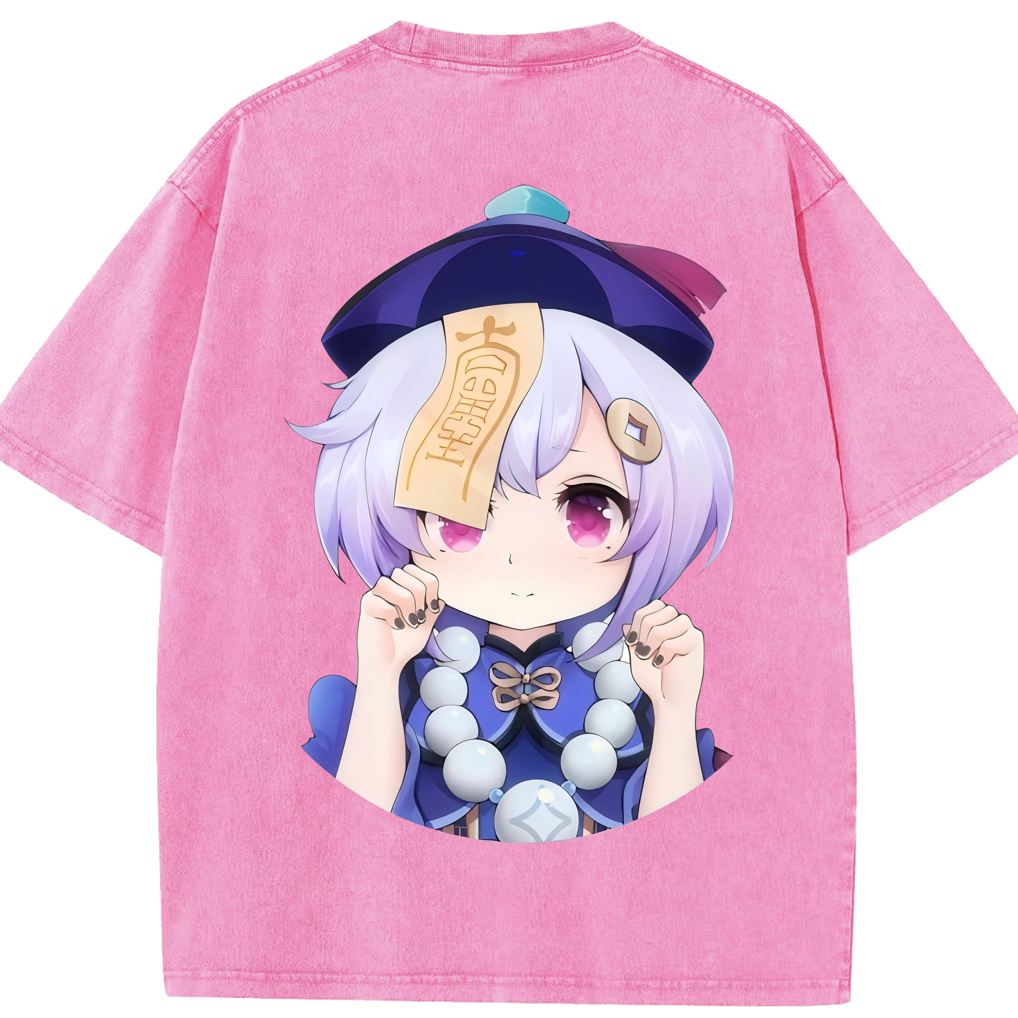 げんし神 七七 なな  genshin Nana 綿100% ヴィンテージ風 半袖Tシャツ（背面プリント）